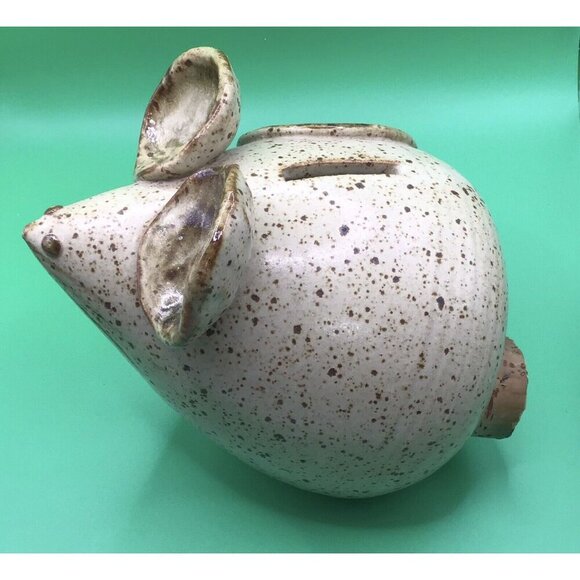 Vintage Mouse Pottery Coin Bank - Picture 3 of 4